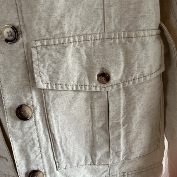Baum Und Pferdgarten linen utility jacket with tie waist boxy work chore jacket - Picture 4 of 8